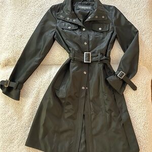 KENNETH COLE REACTION Chic Black Trench Coat